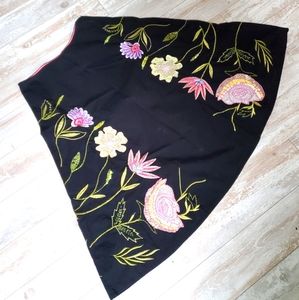 BASIL & MAUDE Embroidered Floral Skirt